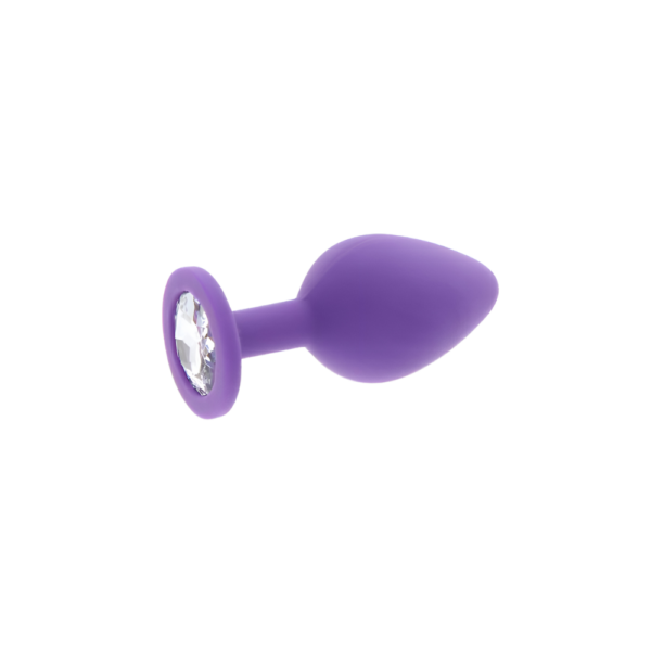 Plug anale in silicone viola con brillantino